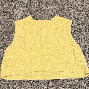 Double Zero Yellow Cable Knit Crop Top